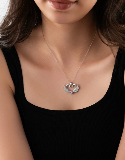 Gümüş Birleşen Kuğular Kolye