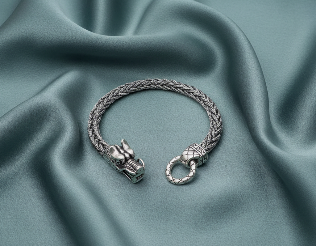 Gümüş Ejderha Örme Bileklik