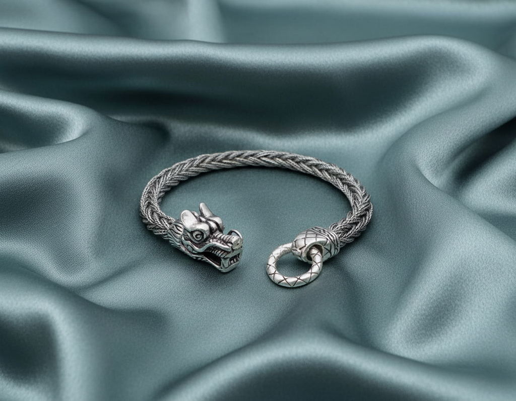 Gümüş Ejderha Örme Bileklik