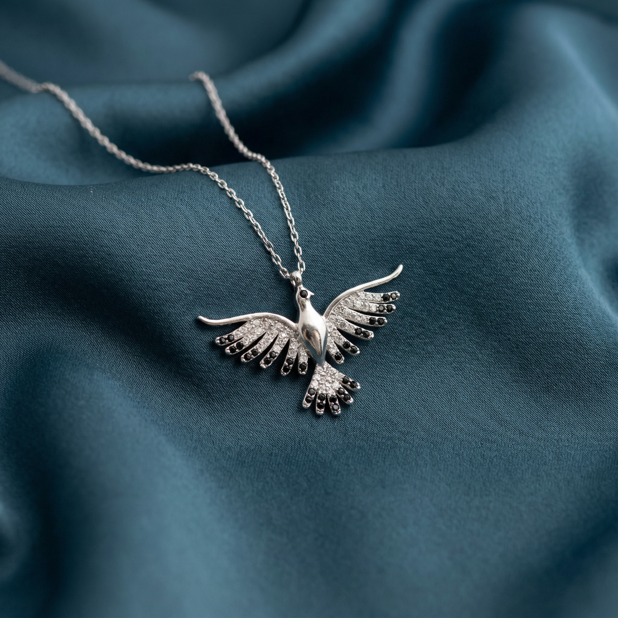 Gümüş Anka Kuşu Kolye