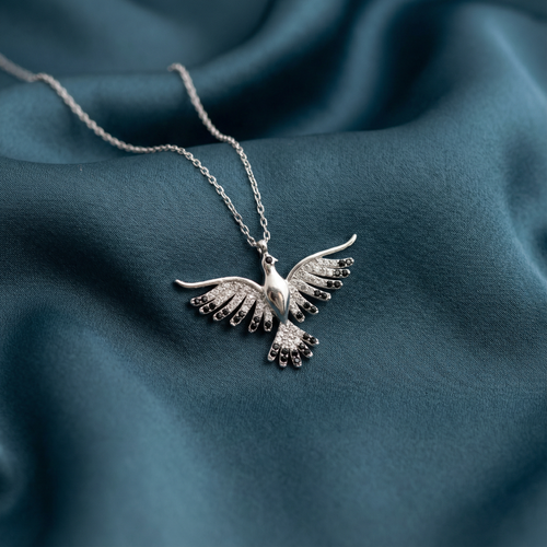 Gümüş Anka Kuşu Kolye