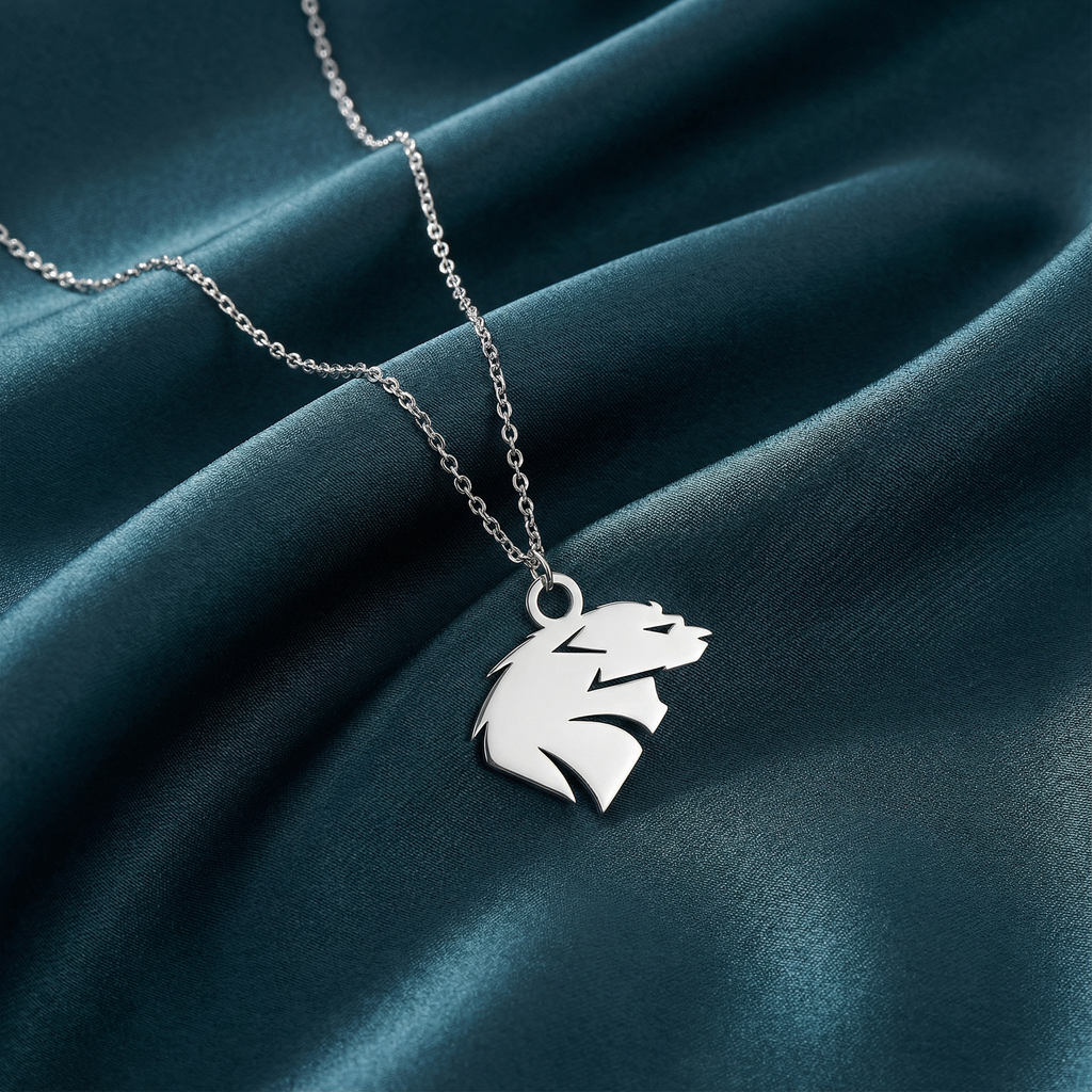 Gümüş Aslan Yelesi Kolye