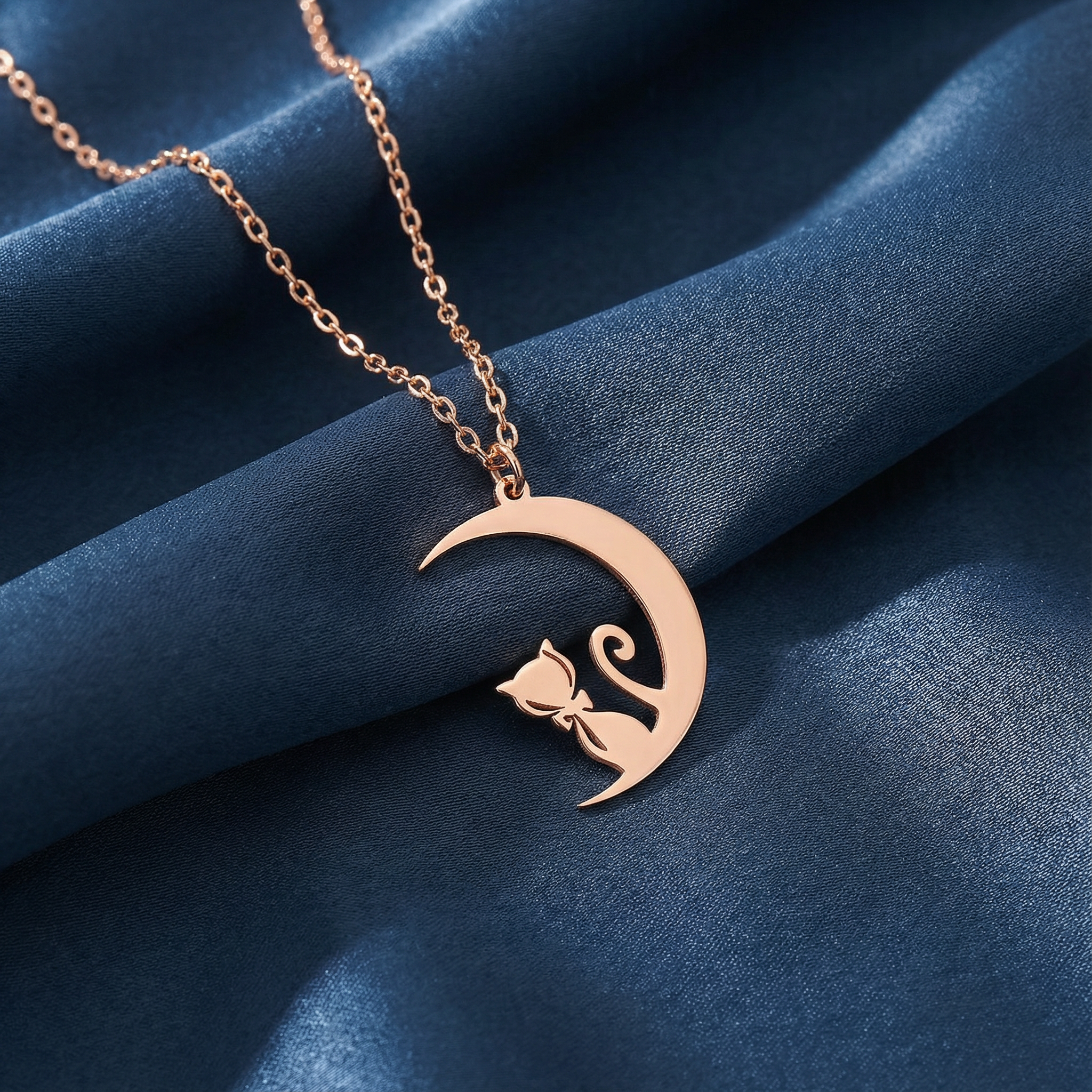 Gümüş Gece Kedisi Kolye