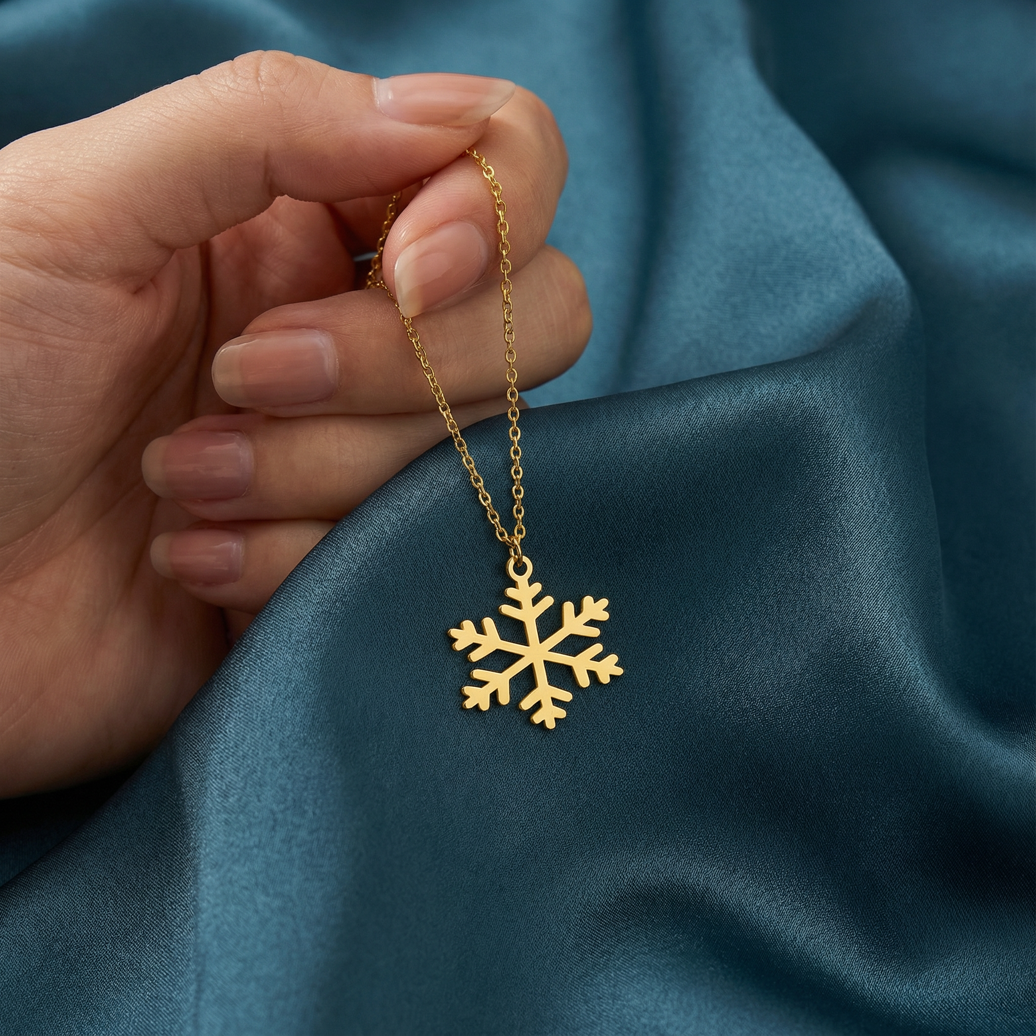 Gümüş Kar Tanesi Kolye