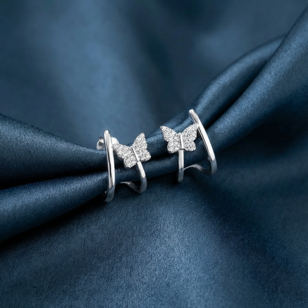 Gümüş Kelebek Küpe