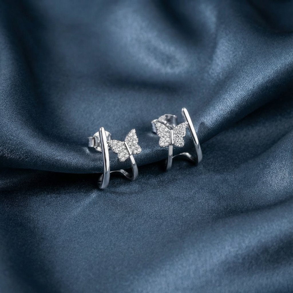 Gümüş Kelebek Küpe