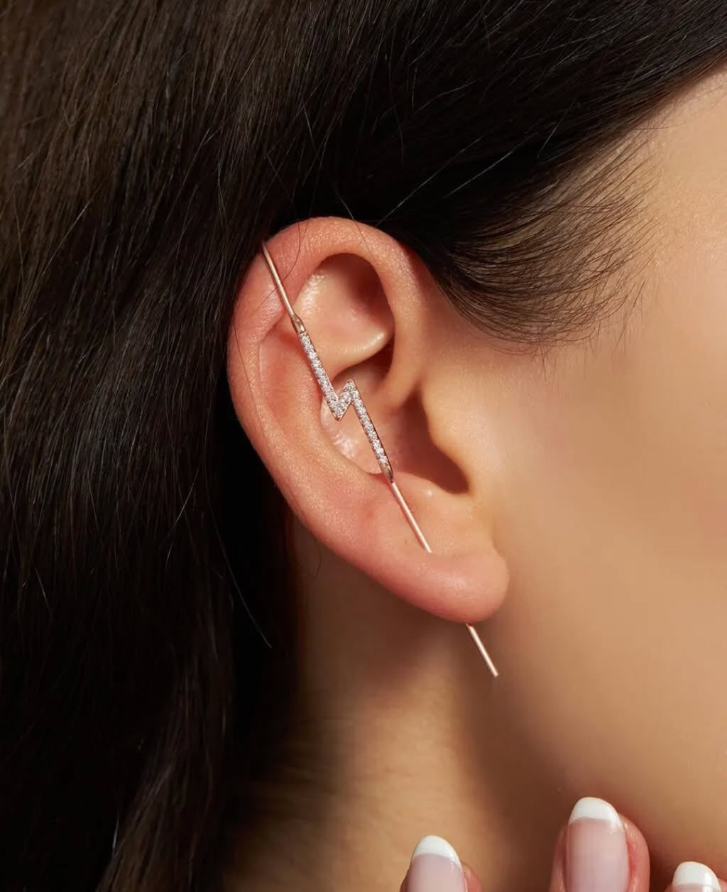 Gümüş Şimşek Küpe