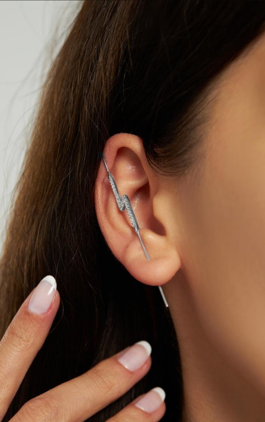 Gümüş Şimşek Küpe