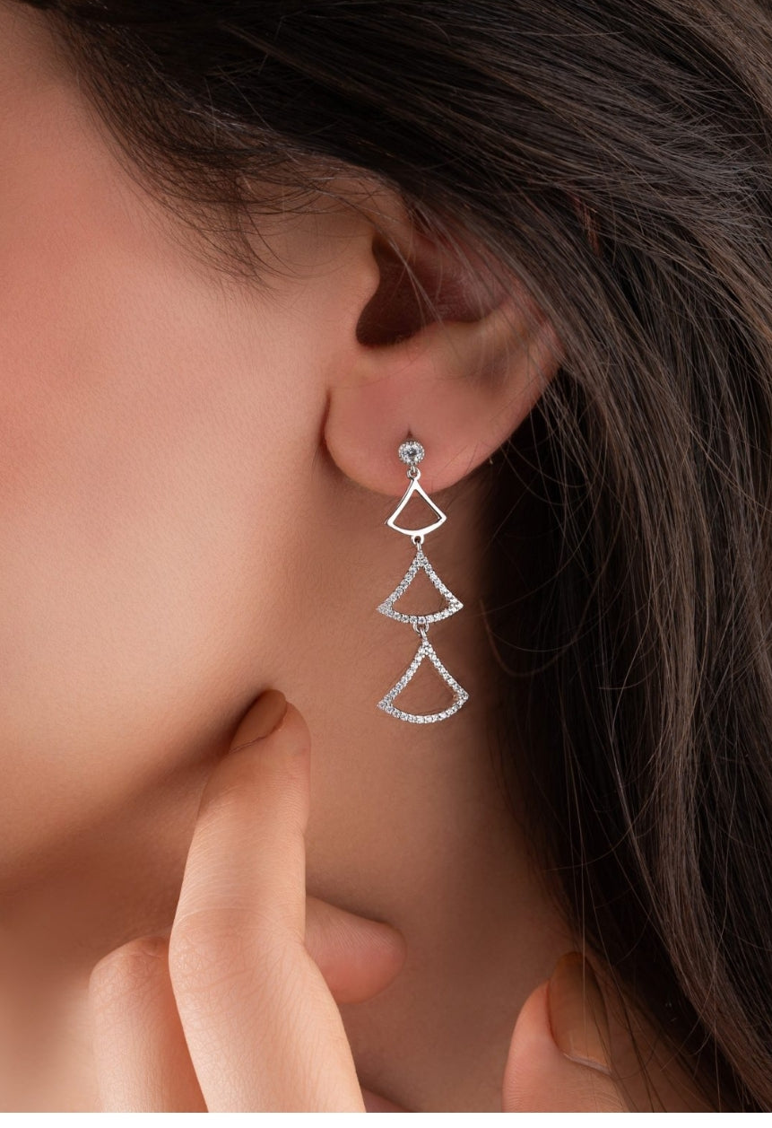 Gümüş Üçgen Küpe