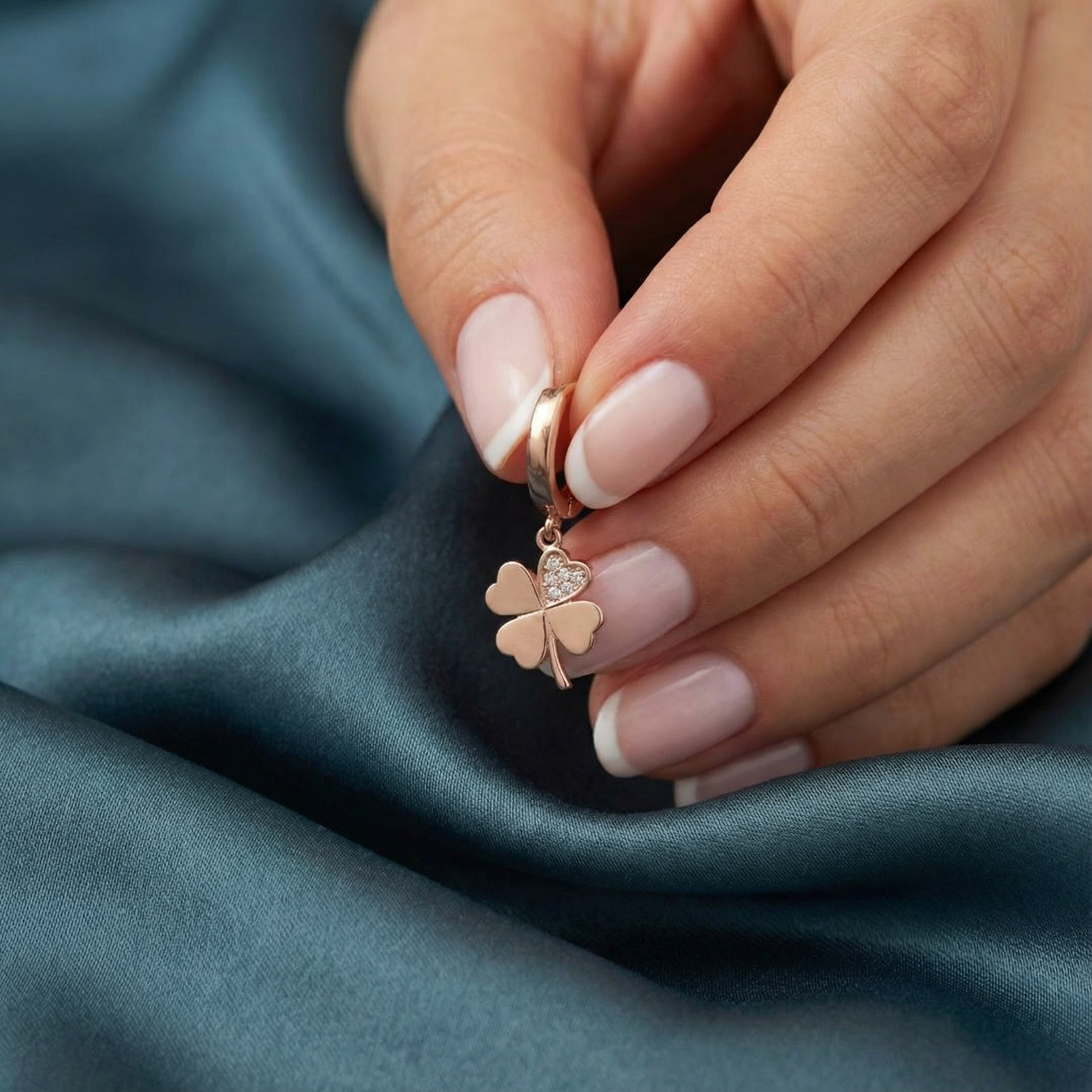 Gümüş Yonca Küpe